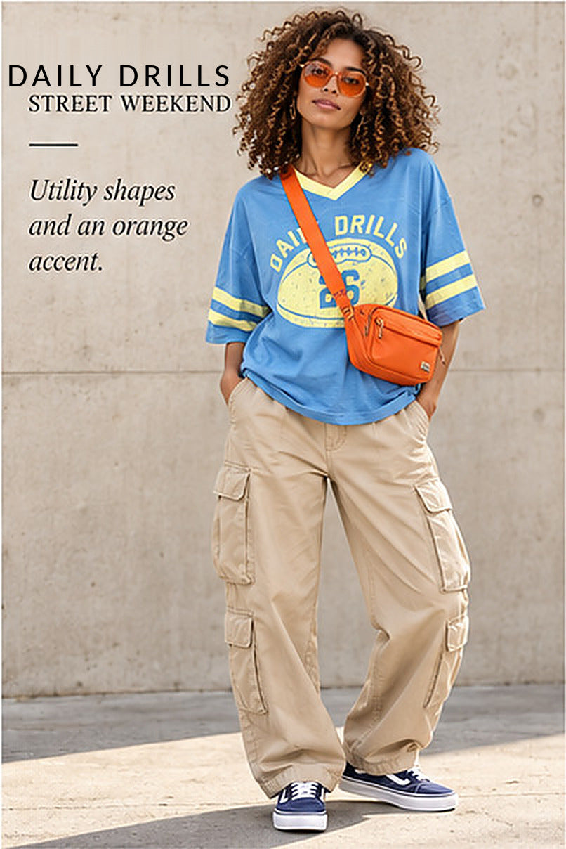 Daily Drills Playmaker Tee – Malibu / Lemonade – styled editorial look 3