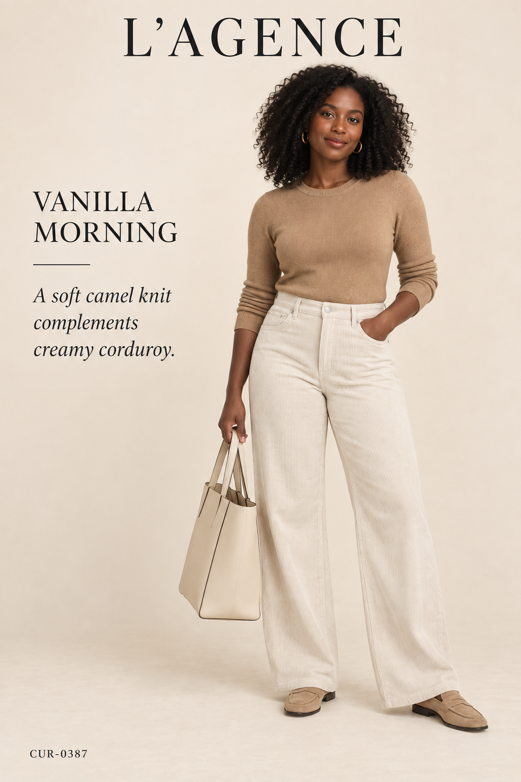 L'AGENCE Scottie High-Rise Wide-Leg Corduroy – French Vanilla
