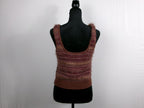 L'AGENCE Galene Mixed Stitch Crop Sweater Tank — Natural/Mauve Multi – back