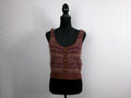 L'AGENCE Galene Mixed Stitch Crop Sweater Tank — Natural/Mauve Multi – front