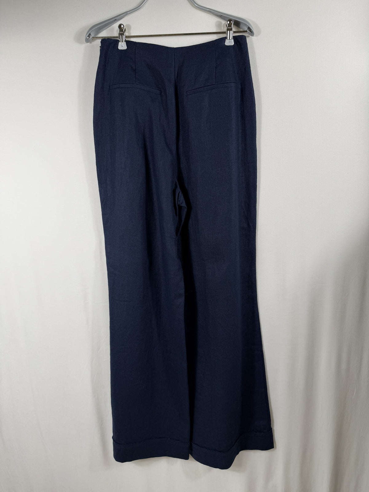 Ramy Brook Dalia Pleated Wide-Leg Pant – Navy – back