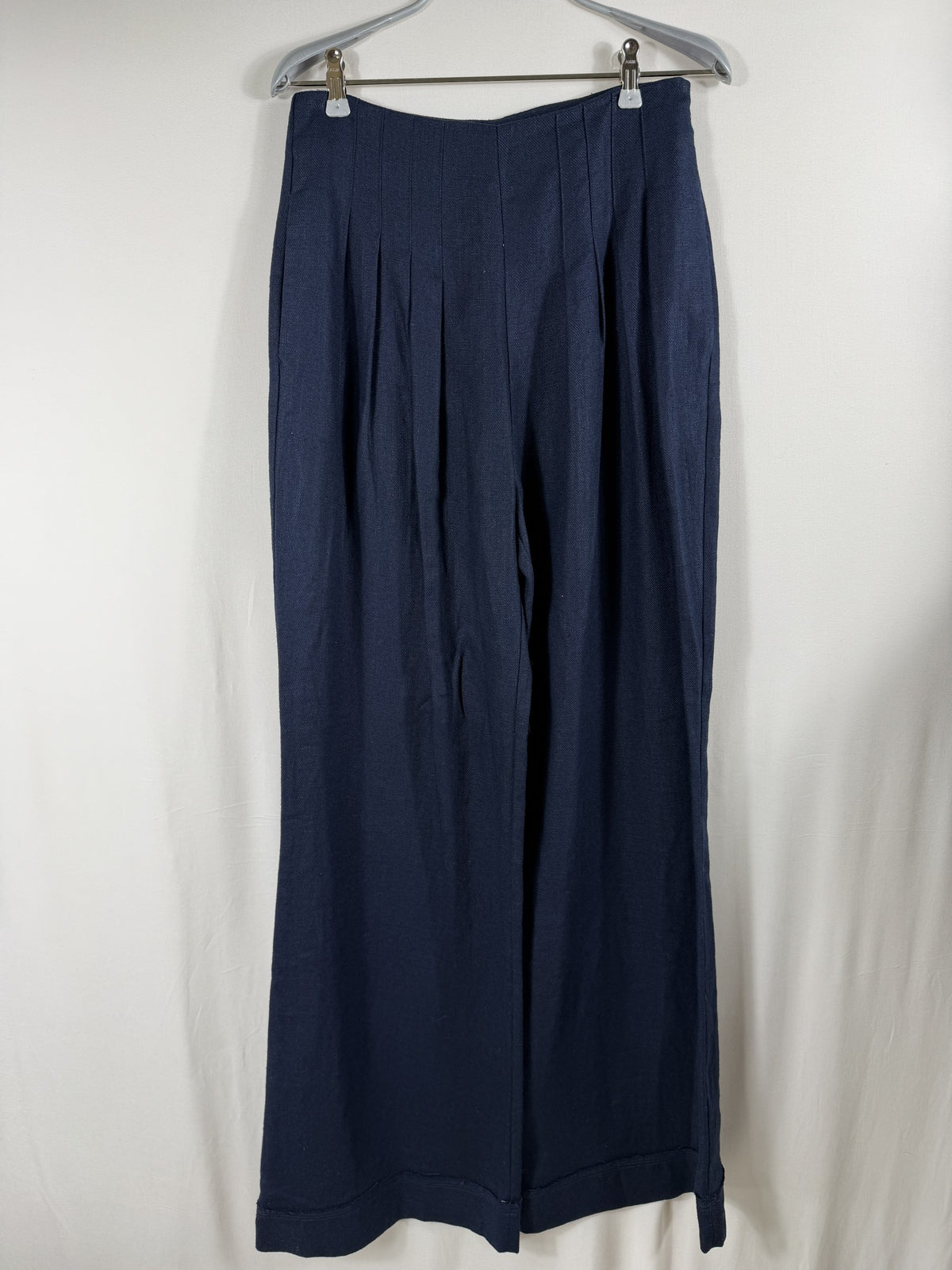 Ramy Brook Dalia Pleated Wide-Leg Pant – Navy – front