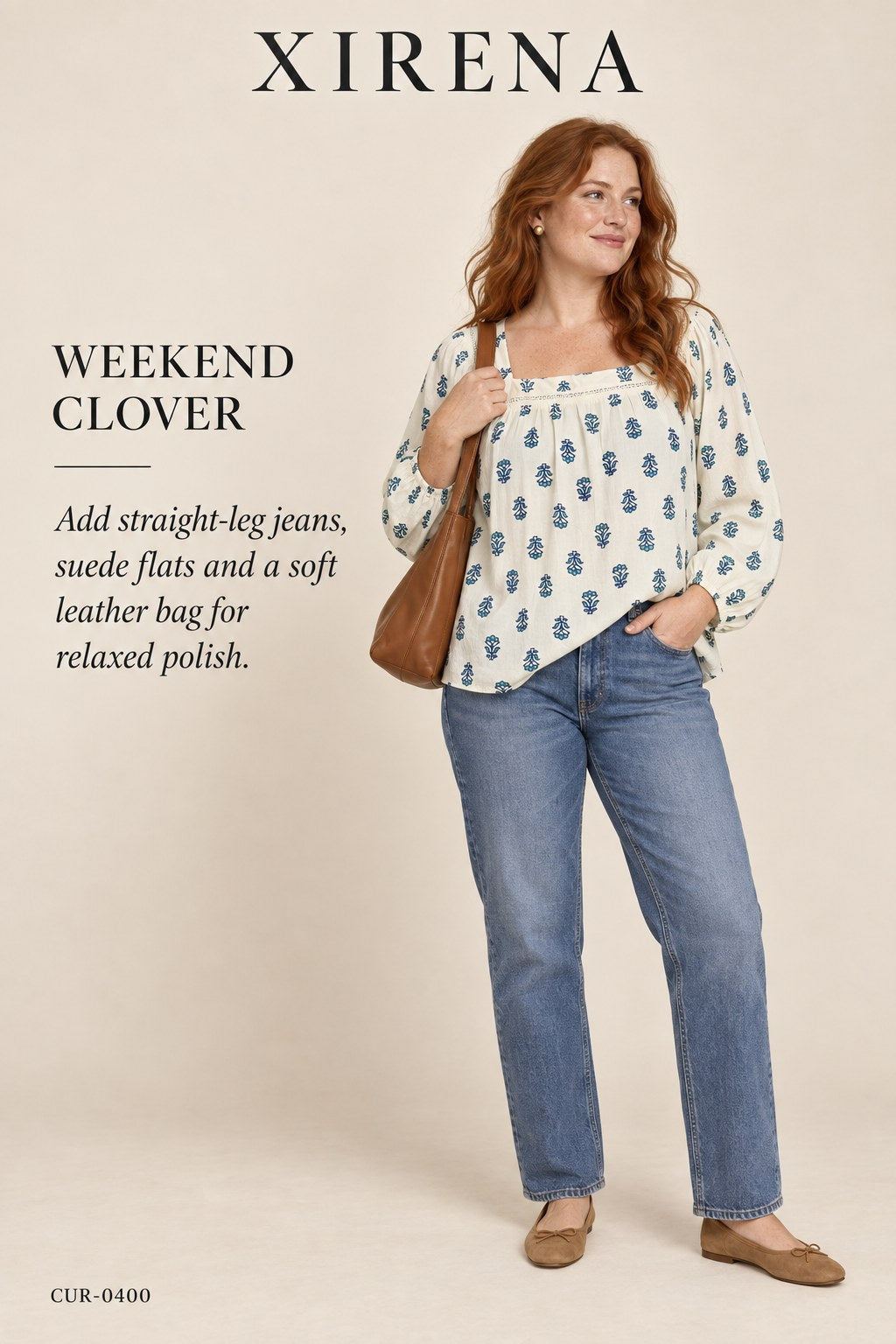 Xirena Mira Top – Clover Stamp – styled editorial look 2
