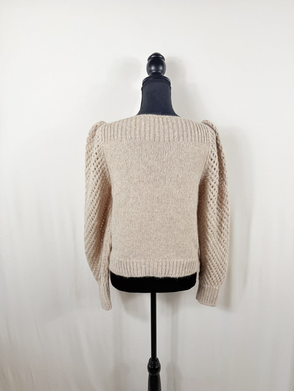 LoveShackFancy Baby Alpaca Bateau Sweater – Oatmeal – back