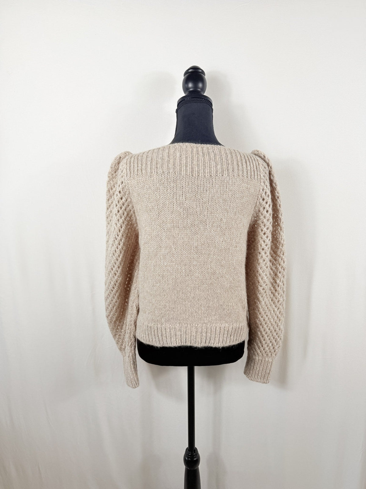 LoveShackFancy Baby Alpaca Bateau Sweater – Oatmeal – back