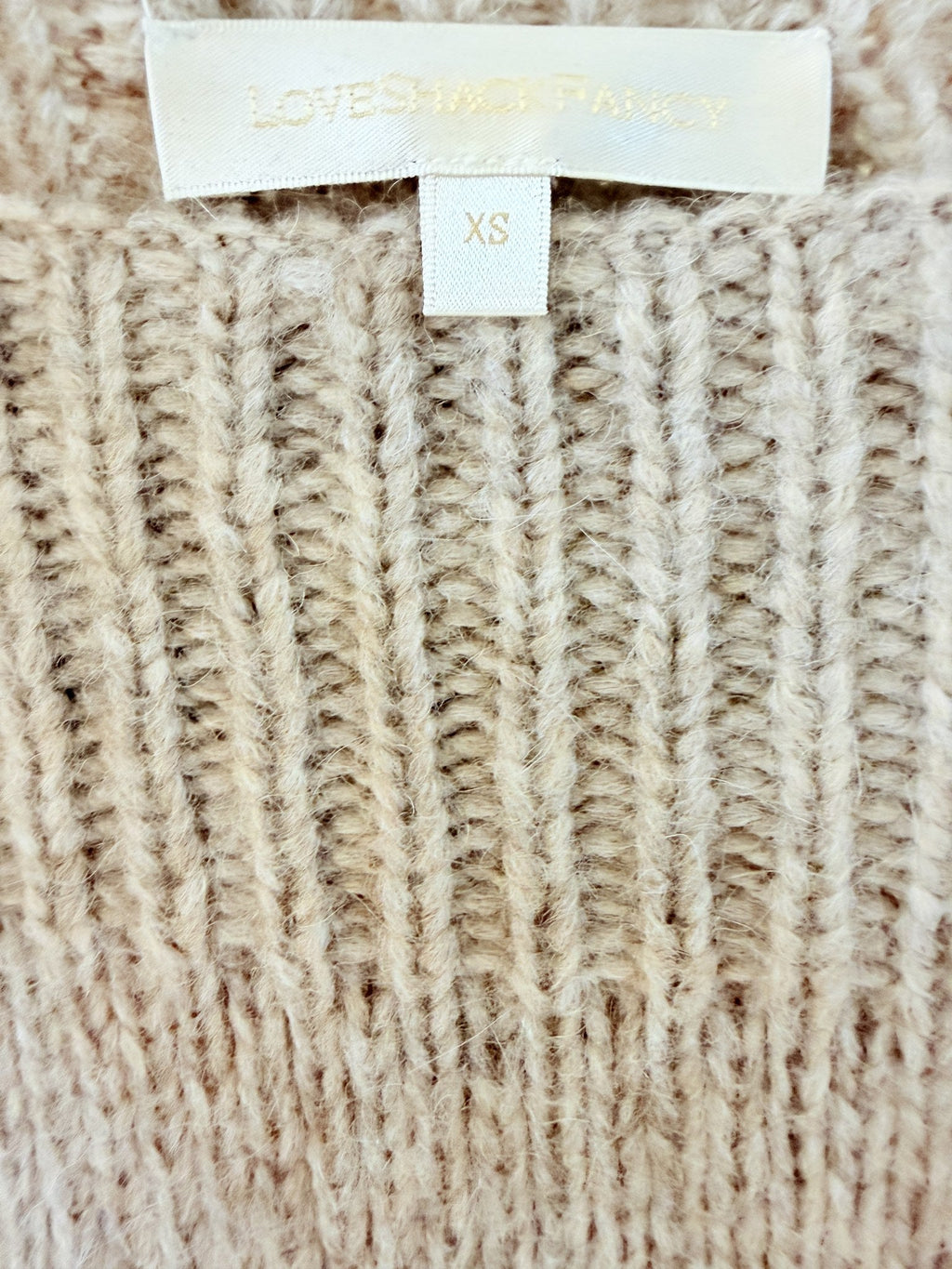 LoveShackFancy Baby Alpaca Bateau Sweater – Oatmeal – label