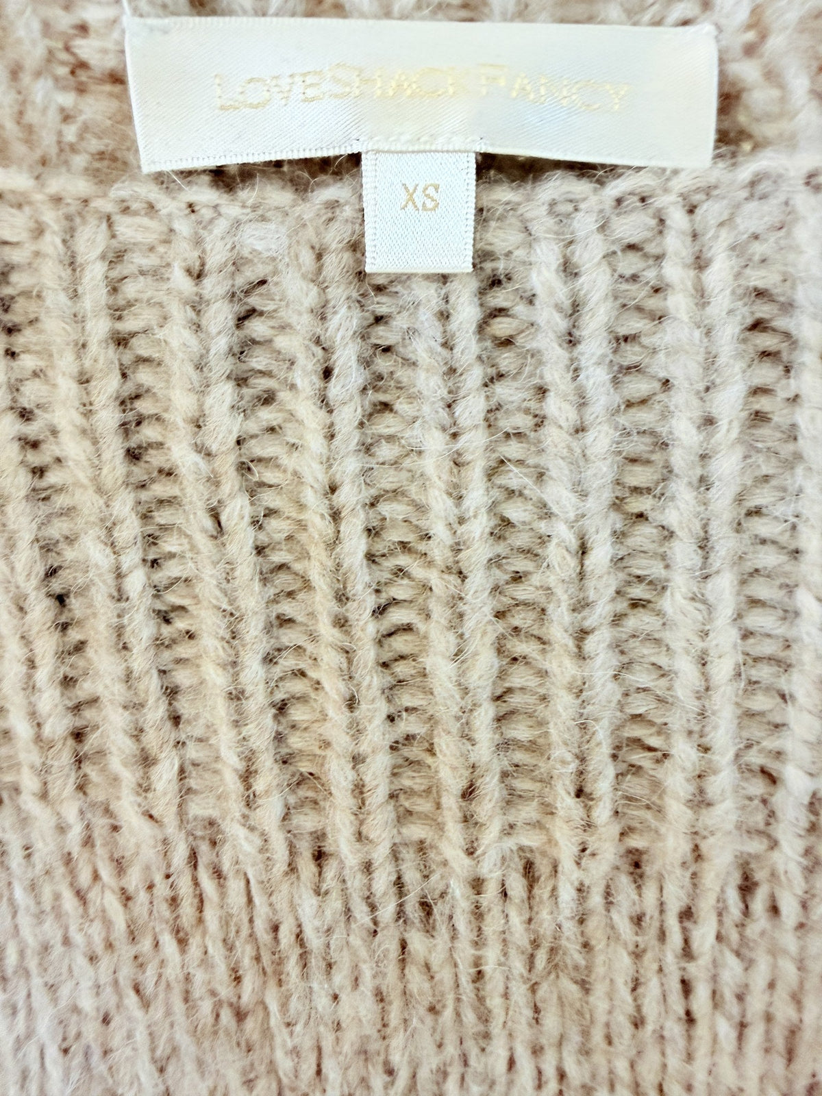 LoveShackFancy Baby Alpaca Bateau Sweater – Oatmeal – label