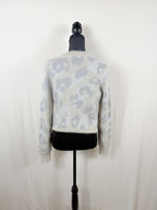 rag & bone Angora Animal Print Sweater – Grey – back