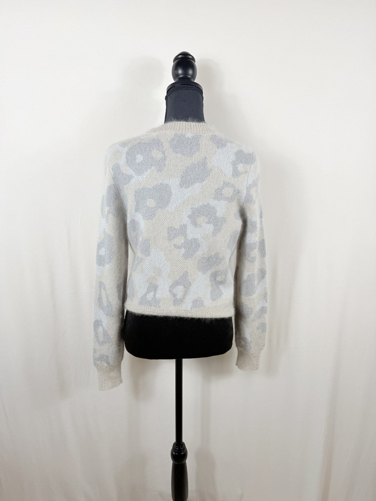rag & bone Angora Animal Print Sweater – Grey – back