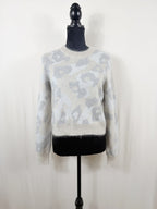 rag & bone Angora Animal Print Sweater – Grey – front