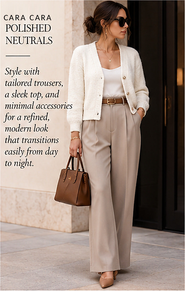 Cara Cara Nola Cardigan — Ivory – styled editorial look 2