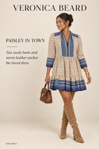 Veronica Beard Paisley Border-Print Tiered Mini Dress – styled: Paisley in Town