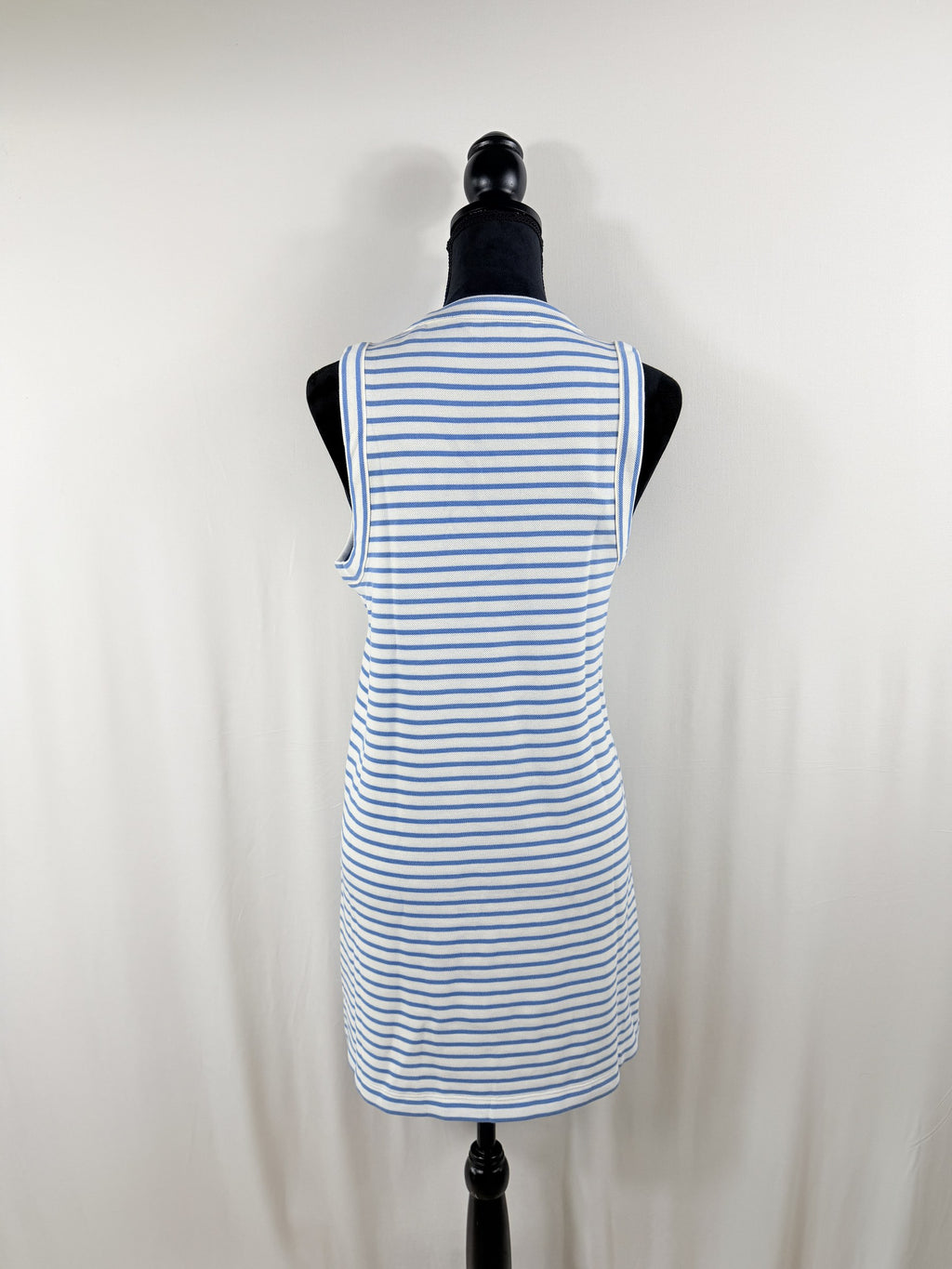 Veronica Beard Ina Striped Sleeveless Dress – Blue & White – back