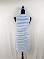 Veronica Beard Ina Striped Sleeveless Dress – Blue & White – back