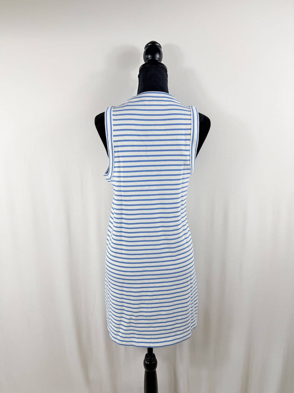 Veronica Beard Ina Striped Sleeveless Dress – Blue & White – back