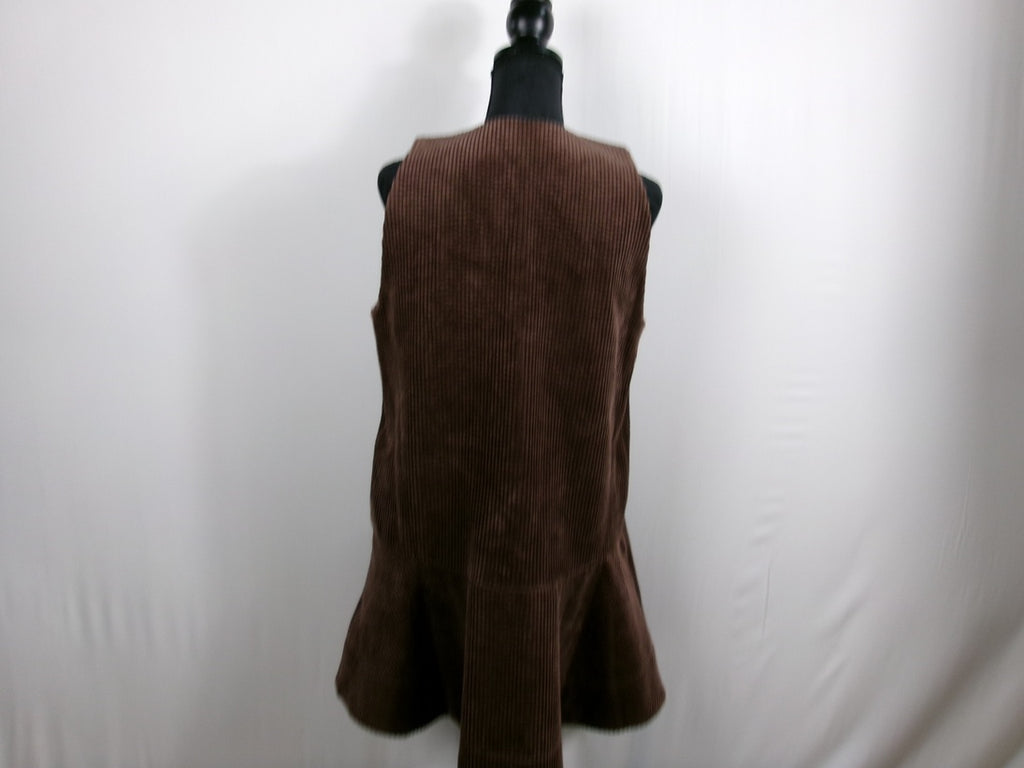 GANNI Brown Corduroy Mini Dress — Chicory Coffee – back