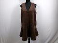 GANNI Brown Corduroy Mini Dress — Chicory Coffee – front