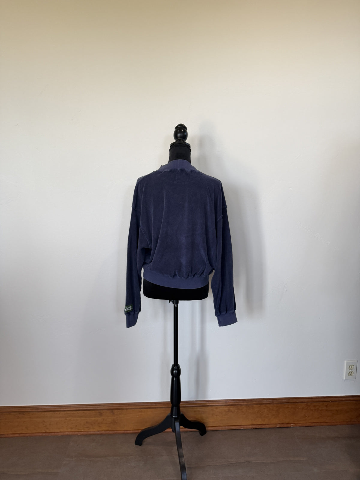 Daily Drills Terry Vintage Crew - Sunbleached Navy - back