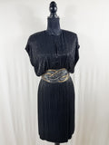 Bob Mackie Boutique 1980s Beaded Silk Blouson Shift Dress – front