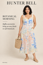 Hunter Bell Button-Front Midi Dress – Bird Print – styled: Botanical Morning