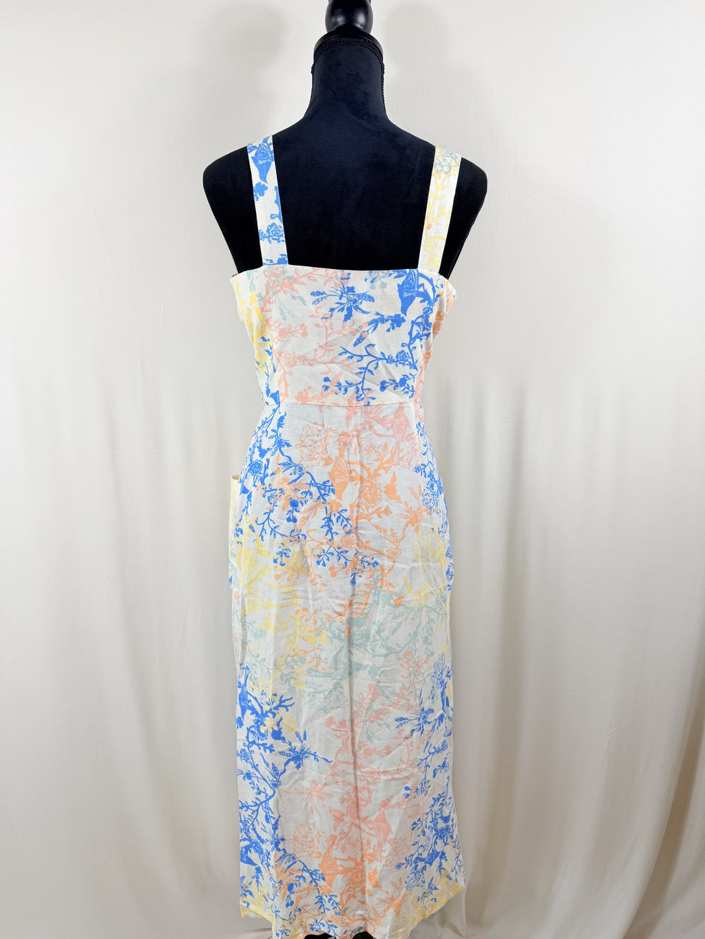 Hunter Bell Cleo Button-Front Midi Dress – Botanical Print – back