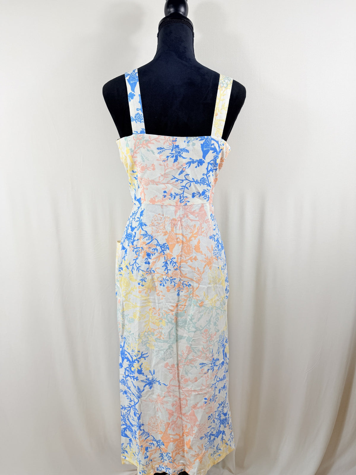 Hunter Bell Cleo Button-Front Midi Dress – Botanical Print – back