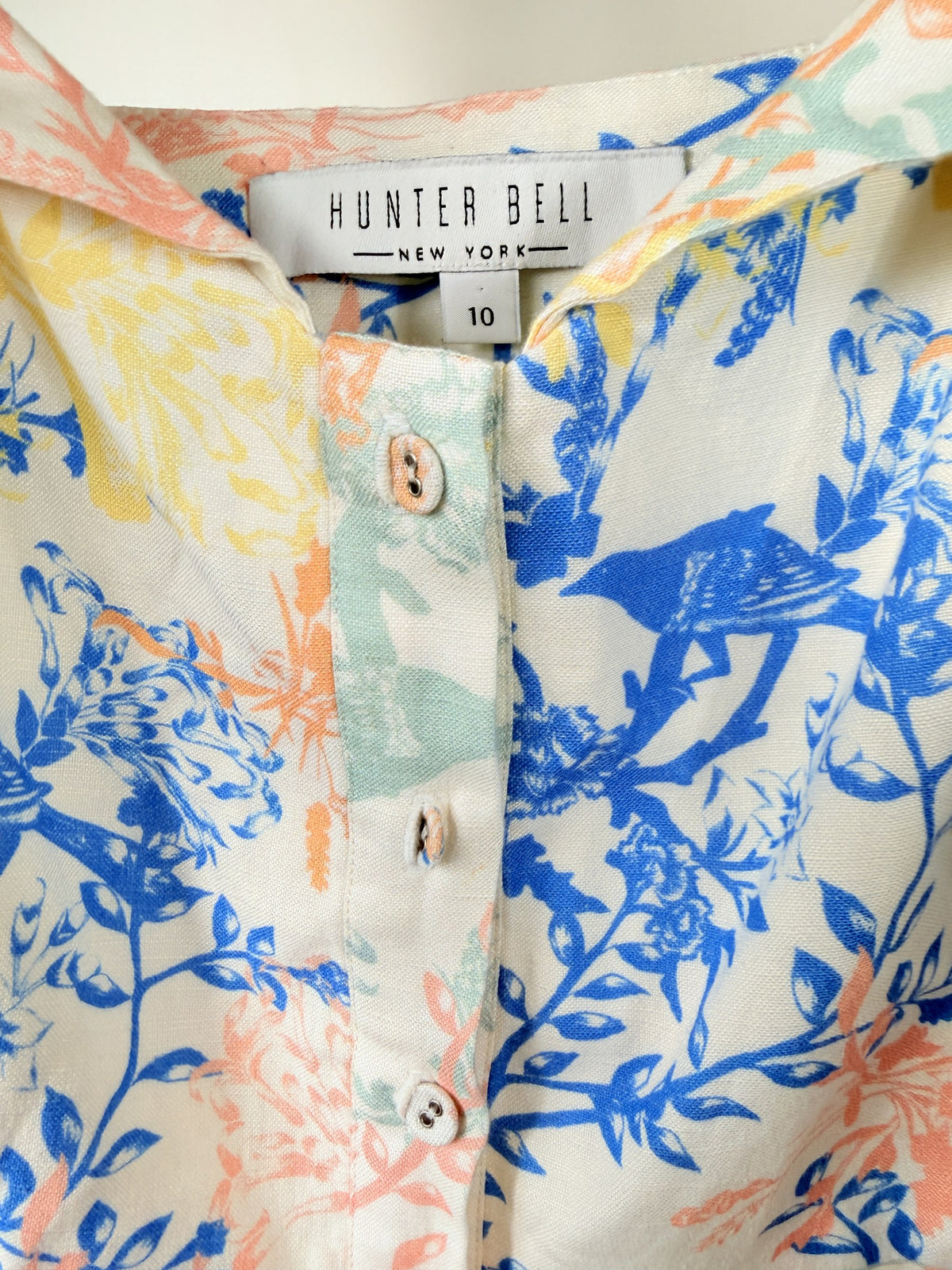 Hunter Bell Cleo Button-Front Midi Dress – Botanical Print – label