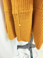 Pearl by Lela Rose Ruffle-Trim Wool Sweater Dress – Ochre – detail
