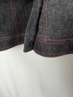 Dolce & Gabbana Vintage Wool-Blend Denim Jacket – Grey, Leopard Lining – detail