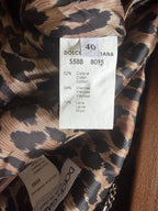 Dolce & Gabbana Vintage Wool-Blend Denim Jacket – Grey, Leopard Lining – label view 2