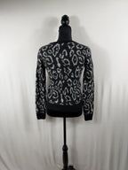 Saint Laurent Leopard Print Mohair Crew-Neck Sweater – back