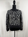Saint Laurent Leopard Print Mohair Crew-Neck Sweater – front