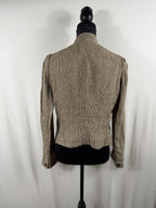 Etoile Isabel Marant Linen Check Single-Button Blazer – Neutral – back