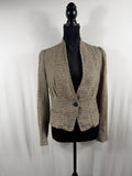 Etoile Isabel Marant Linen Check Single-Button Blazer – Neutral – front