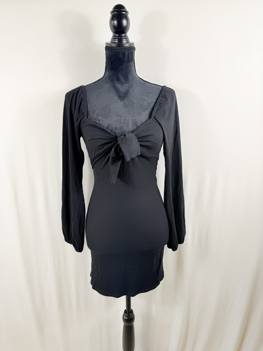 Reformation Square-Neck Ribbed Knit Tie-Front Top – Grey – front