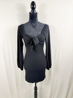 Reformation Square-Neck Ribbed Knit Tie-Front Top – Grey – front