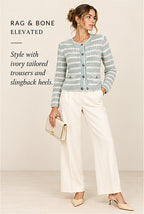 rag & bone Jace Striped Cotton-Blend Lady Cardigan – styled editorial look 2