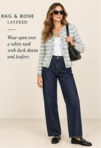 rag & bone Jace Striped Cotton-Blend Lady Cardigan – styled editorial look 3