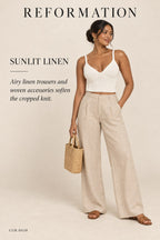 Reformation Organic Cotton V-Neck Crop Top – styled: Sunlit Linen