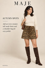 Maje Leopard Print Mini Skirt – Grand Leopard – styled editorial look 2