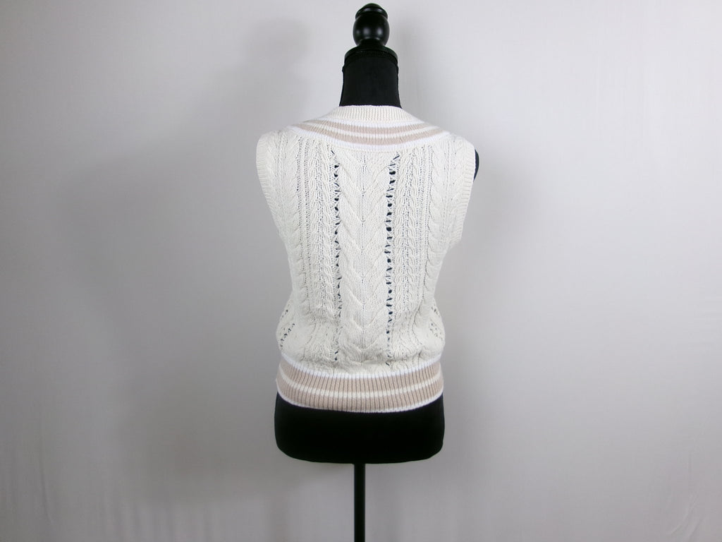 rag & bone Crochet Eyelet V-Neck Sleeveless Sweater – back