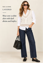 rag & bone Crochet Eyelet V-Neck Sleeveless Sweater – styled editorial look 3