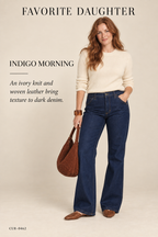Favorite Daughter The Olympia Low-Slung Flare Jean – Manchester – styled: Indigo Morning