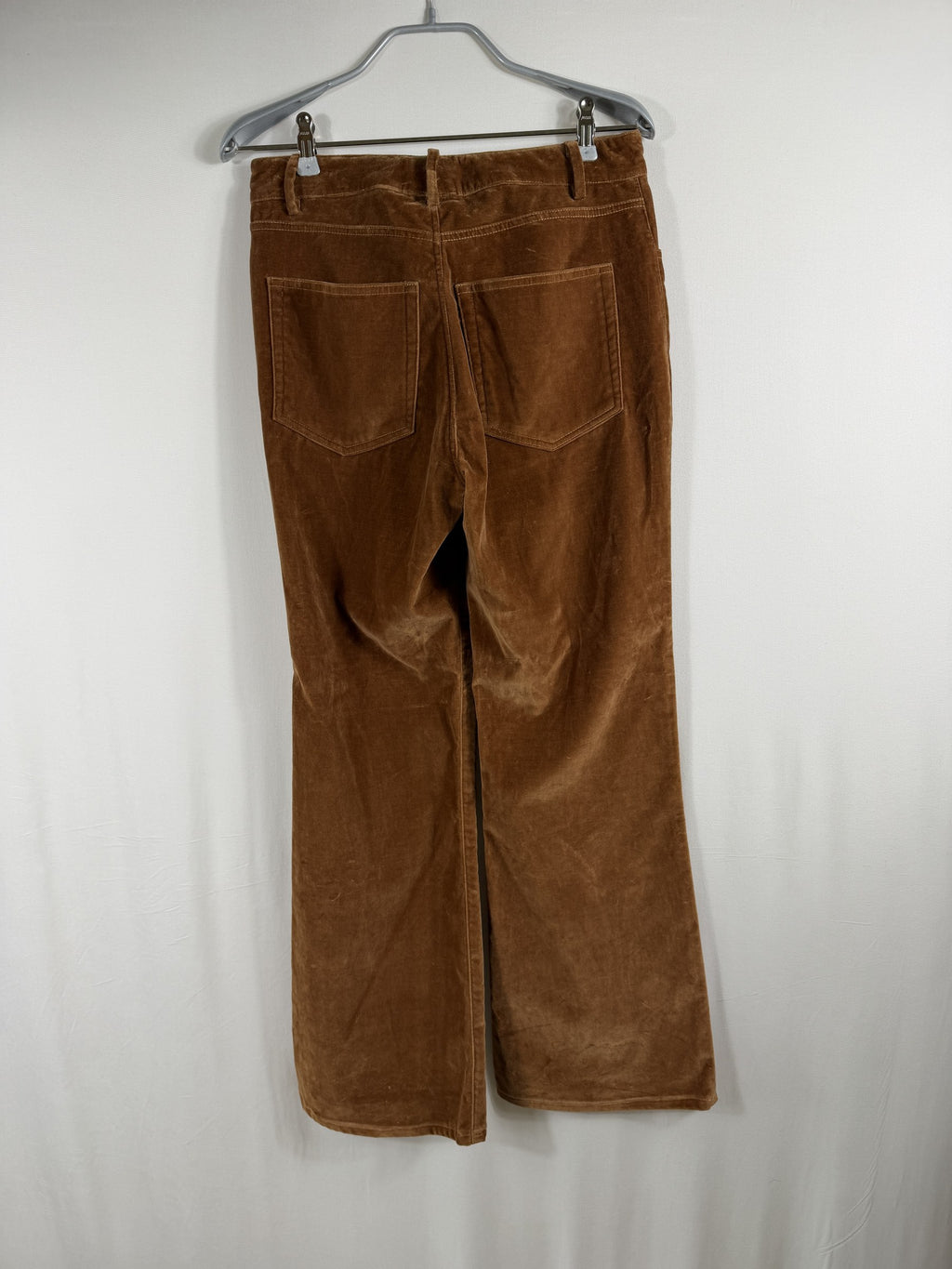 Nili Lotan Rust Corduroy Wide-Leg Trouser – back