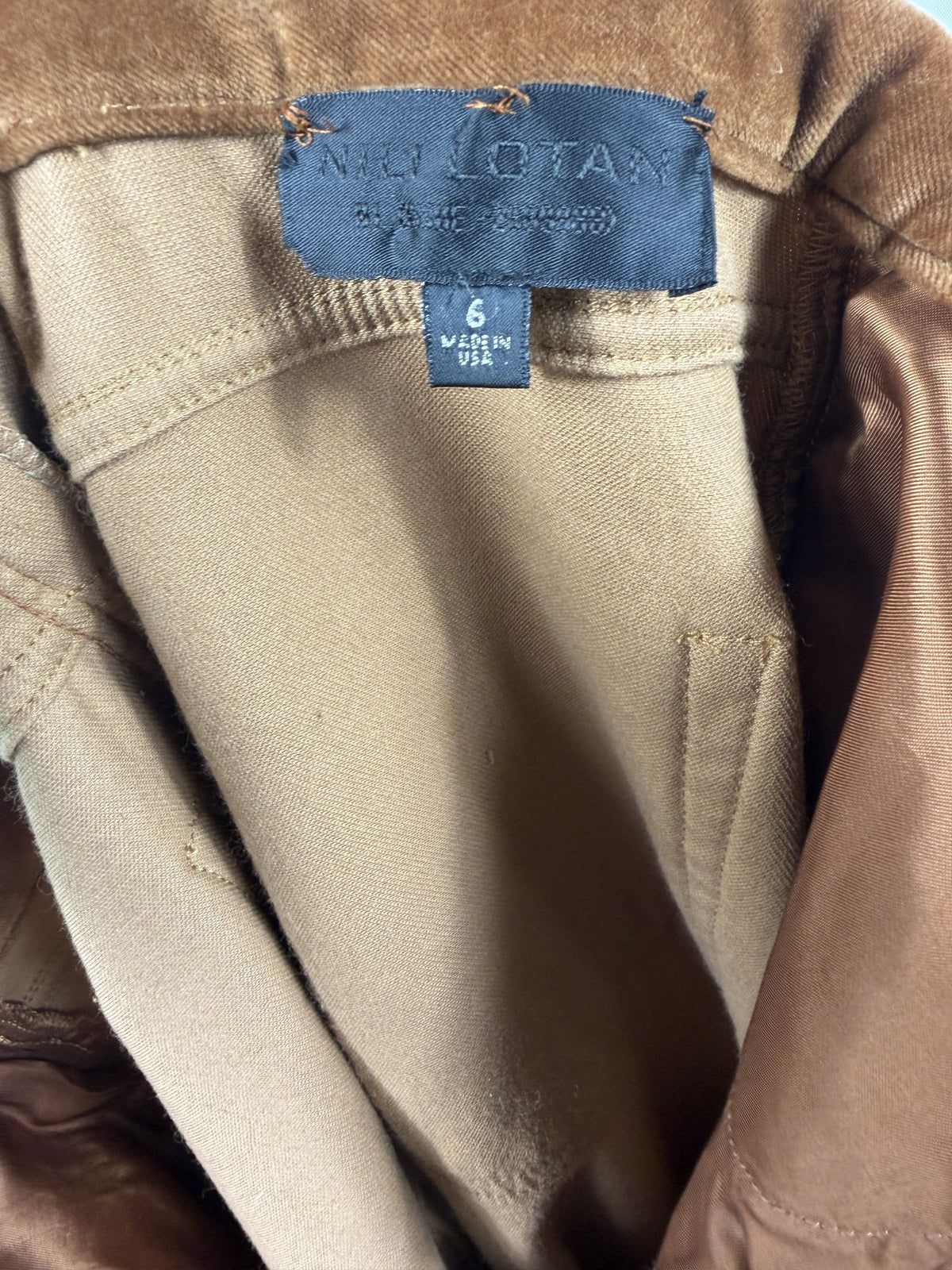 Nili Lotan Rust Corduroy Wide-Leg Trouser – label