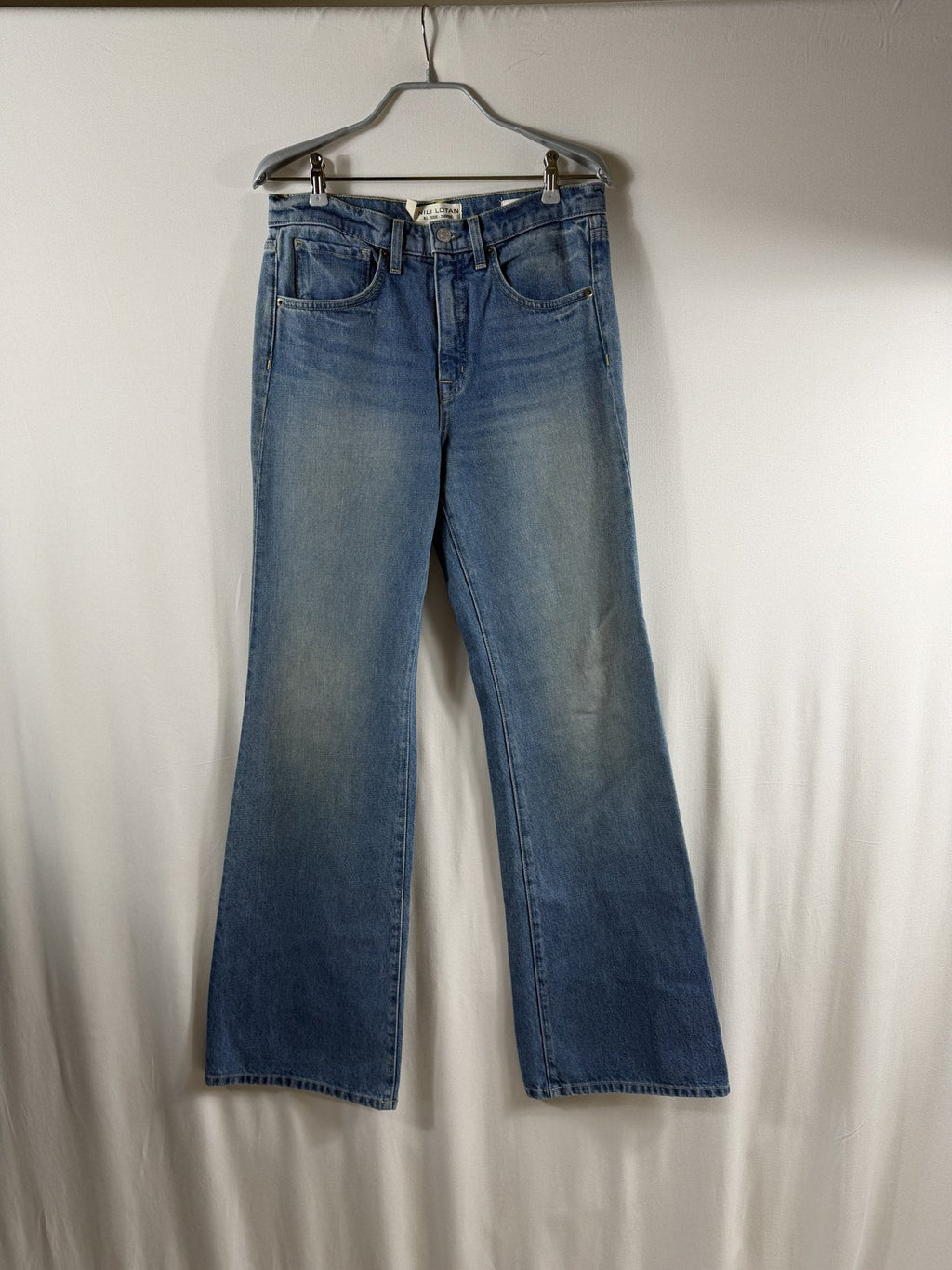 Nili Lotan Celia Wide-Leg Jean - Classic Wash - front