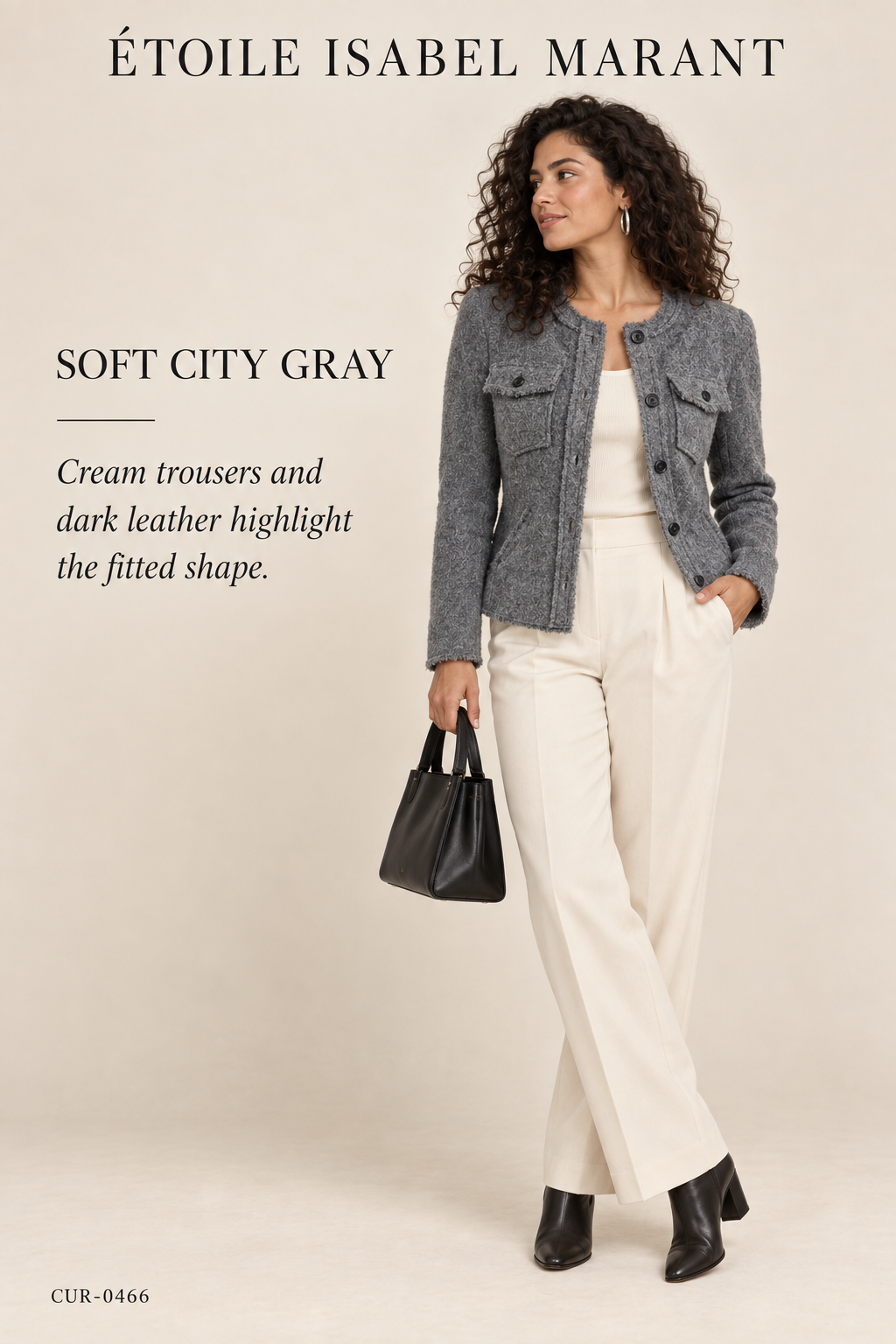 Étoile Isabel Marant Grey Wool Button-Front Jacket – styled: Soft City Gray