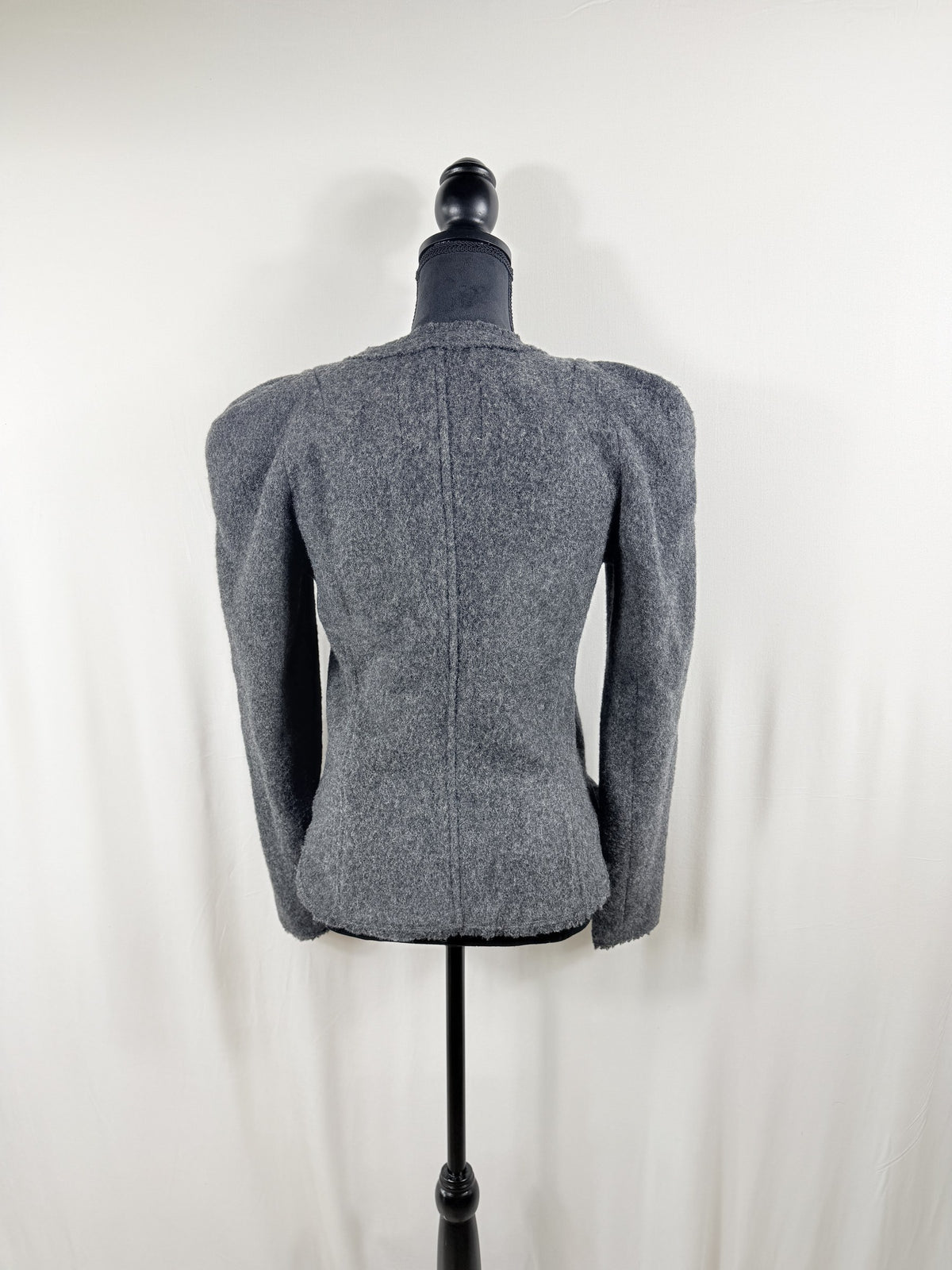 Étoile Isabel Marant Grey Wool Button-Front Jacket – back