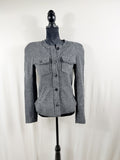 Étoile Isabel Marant Grey Wool Button-Front Jacket – front