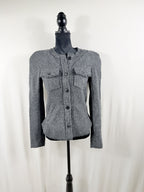 Étoile Isabel Marant Grey Wool Button-Front Jacket – front